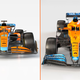 The 2022 McLaren F1 car side by side with the 2021 car.